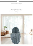 Handwoven Grey Moses Basket – Portable, Breathable Baby Bassinet for On - the - Go Parents