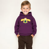 Monkey Applique Kids' Purple Hoodie – Cute & Cozy Hooded Sweatshirt