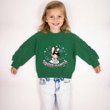 Cartoon Girl - Printed 'Sweet Enough' Girls' Crew Neck Sweatshirt with Ruffled Sleeves – Cute & Stylish Top