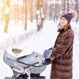 Crown - Printed Plush - Lined Baby Car Seat Cover – Warm, Cozy Canopy for Infant Carriers