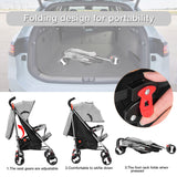 2 - in - 1 Convertible Baby Stroller – Sitting & Sleeping Modes, Travel - Friendly for 7 - 36 Months