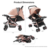 2 - in - 1 Convertible Baby Stroller – Chic Beige, Sitting & Sleeping Modes, Travel - Friendly for 7 - 36 Months