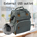 Textured Grey Diaper Backpack – Large - Capacity, Multi - Functional Maternity Bag for On - the - Go Moms