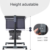 Adjustable Baby Bassinet with Mosquito Net & Double - Layer Storage – Portable Rolling Infant Bed for Newborn Sleep & Parental Care