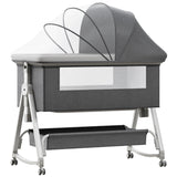 Rocking Style 3-in-1 Bassinet Bedside Crib Bedside Sleeper 6 Levels Height Adjustable and Movable Bedside Bassinet for Baby