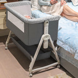 Rocking Style 3-in-1 Bassinet Bedside Crib Bedside Sleeper 6 Levels Height Adjustable and Movable Bedside Bassinet for Baby