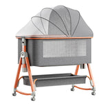 Multifunctional Baby Bassinet Bed with Mosquito Net & Storage: Adjustable, Foldable, Portable for Newborns – 6 - Gear Height, Convertible to Crib