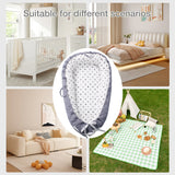 Cosleeping Baby Lounger for Newborn & Infant Baby Nest Sleeper Portable & Breathable Co Sleeper for Baby in Bed Side Bassinet with Thick Blanket Quilt