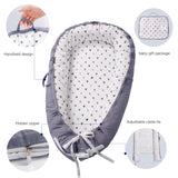 Cosleeping Baby Lounger for Newborn & Infant Baby Nest Sleeper Portable & Breathable Co Sleeper for Baby in Bed Side Bassinet with Thick Blanket Quilt