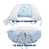 100% Cotton Baby Lounger Nest Folding Baby Cot Bed Baby Nest Bed with Pillow Craddle Crib Portable Sleeping Cotton