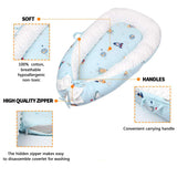 100% Cotton Baby Lounger Nest Folding Baby Cot Bed Baby Nest Bed with Pillow Craddle Crib Portable Sleeping Cotton