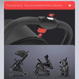 3 - in - 1 Baby Stroller with Stepless Recline – 95° - 175° Adjustable Backrest for Sitting, Reclining & Lying, Compact Foldable Design