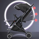 3 - in - 1 Baby Stroller with Stepless Recline – 95° - 175° Adjustable Backrest for Sitting, Reclining & Lying, Compact Foldable Design