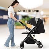 Compact Foldable Baby Stroller with Shock Absorption – Lightweight Infant Pram for Travel & Daily Use, Multi - Position Recline