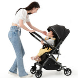 Compact Foldable Baby Stroller with Shock Absorption – Lightweight Infant Pram for Travel & Daily Use, Multi - Position Recline