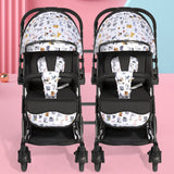Compact Foldable Twin Baby Stroller – Double Seat Infant Pram with Shock Absorption & Multi - Position Recline for Twins/Toddlers