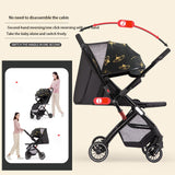 All - in - One Compact Baby Stroller – Pitman Shock Absorption, Reversible Push Rod, 3 - Mode Recline & Free Double - Hole Tray