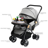 All - in - One Baby Stroller with Removable Activity Tray – Reversible, Reclining, & Multi - Functional Infant Pram for Growth & Play