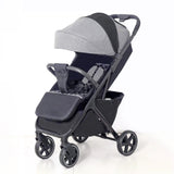 Sleek Gray Baby Stroller – Compact Foldable, Multi - Storage Infant Pram for Daily Use & Easy Travel