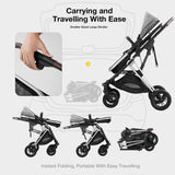 2 - in - 1 Convertible Baby Stroller – Duo - Cabin for Sleeping & Sitting, All - Stage Infant Pram (0 - 36 Months)