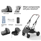 2 - in - 1 Convertible Baby Stroller – Duo - Cabin for Sleeping & Sitting, All - Stage Infant Pram (0 - 36 Months)