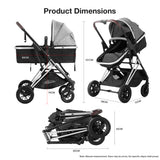 2 - in - 1 Convertible Baby Stroller – Duo - Cabin for Sleeping & Sitting, All - Stage Infant Pram (0 - 36 Months)