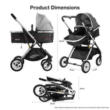 2 - Way Reversible Baby Stroller – Bi - directional Installation, Forward & Backward Cruising for Better Baby Care