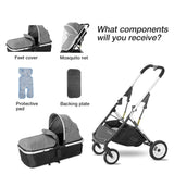 2 - Way Reversible Baby Stroller – Bi - directional Installation, Forward & Backward Cruising for Better Baby Care