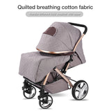 Luxury Quilted Baby Stroller – Multi - Functional, High - View Infant Pram with Large Storage for Comfort & Style