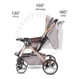 Luxury Quilted Baby Stroller – Multi - Functional, High - View Infant Pram with Large Storage for Comfort & Style