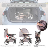 Luxury Quilted Baby Stroller – Multi - Functional, High - View Infant Pram with Large Storage for Comfort & Style