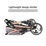 Luxury Quilted Baby Stroller – Multi - Functional, High - View Infant Pram with Large Storage for Comfort & Style