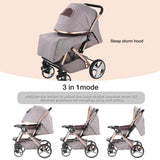 Luxury Quilted Baby Stroller – Multi - Functional, High - View Infant Pram with Large Storage for Comfort & Style