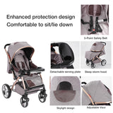 Luxury Quilted Baby Stroller – Multi - Functional, High - View Infant Pram with Large Storage for Comfort & Style
