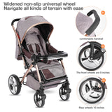Luxury Quilted Baby Stroller – Multi - Functional, High - View Infant Pram with Large Storage for Comfort & Style