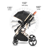 2 - in - 1 Convertible Baby Stroller – Sitting & Sleeping Modes, All - Stage Infant Pram for Convenient Travel (0 - 36 Months)