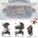 2 - in - 1 Convertible Baby Stroller – Sitting & Sleeping Modes, All - Stage Infant Pram for Convenient Travel (0 - 36 Months)