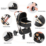 2 - in - 1 Convertible Baby Stroller – Sitting & Sleeping Modes, All - Stage Infant Pram for Convenient Travel (0 - 36 Months)