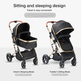 2 - in - 1 Convertible Baby Stroller – Sitting & Sleeping Modes, All - Stage Infant Pram for Convenient Travel (0 - 36 Months)