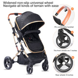 2 - in - 1 Convertible Baby Stroller – Sitting & Sleeping Modes, All - Stage Infant Pram for Convenient Travel (0 - 36 Months)