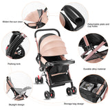 2 - in - 1 Convertible Baby Stroller – Chic Beige, Sitting & Sleeping Modes, Travel - Friendly for 7 - 36 Months