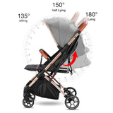 2 - in - 1 Convertible Baby Stroller – Sleek Gray, Sitting & Sleeping Modes, Travel - Friendly for 7 - 36 Months