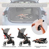 2 - in - 1 Convertible Baby Stroller – Sleek Gray, Sitting & Sleeping Modes, Travel - Friendly for 7 - 36 Months