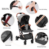 2 - in - 1 Convertible Baby Stroller – Sleek Gray, Sitting & Sleeping Modes, Travel - Friendly for 7 - 36 Months