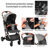 2 - in - 1 Convertible Baby Stroller – Sleek Gray, Sitting & Sleeping Modes, Travel - Friendly for 7 - 36 Months