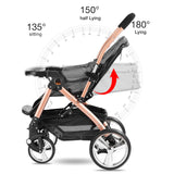 All - Season Multi - Functional Baby Stroller – Removable Sun Visor, Convertible Infant Pram for Year - Round Use