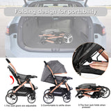 All - Season Multi - Functional Baby Stroller – Removable Sun Visor, Convertible Infant Pram for Year - Round Use