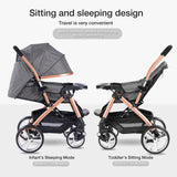 All - Season Multi - Functional Baby Stroller – Removable Sun Visor, Convertible Infant Pram for Year - Round Use