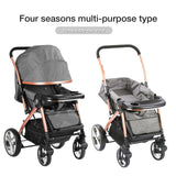 All - Season Multi - Functional Baby Stroller – Removable Sun Visor, Convertible Infant Pram for Year - Round Use