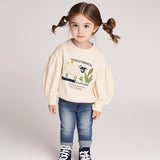 CPC(CPSIA certified)Custom Toddler Girls Heavy Knitted Jersey Rib Spring, Summer, Autumn Sweatershirt Long Sleeve Pullover Tops T-shirts For Girls(Accept custom order low MOQ)